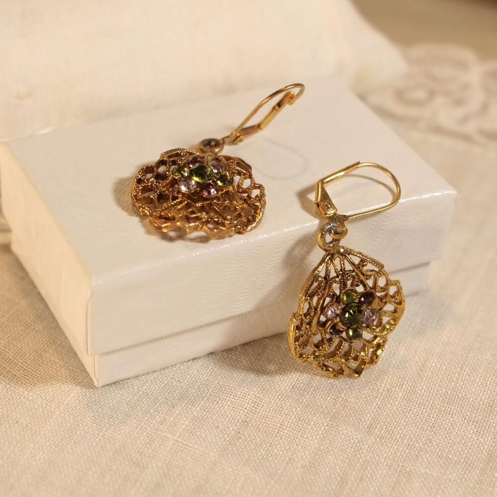 Fairycore Filigree Little Leave Gold-Tone Earrings
